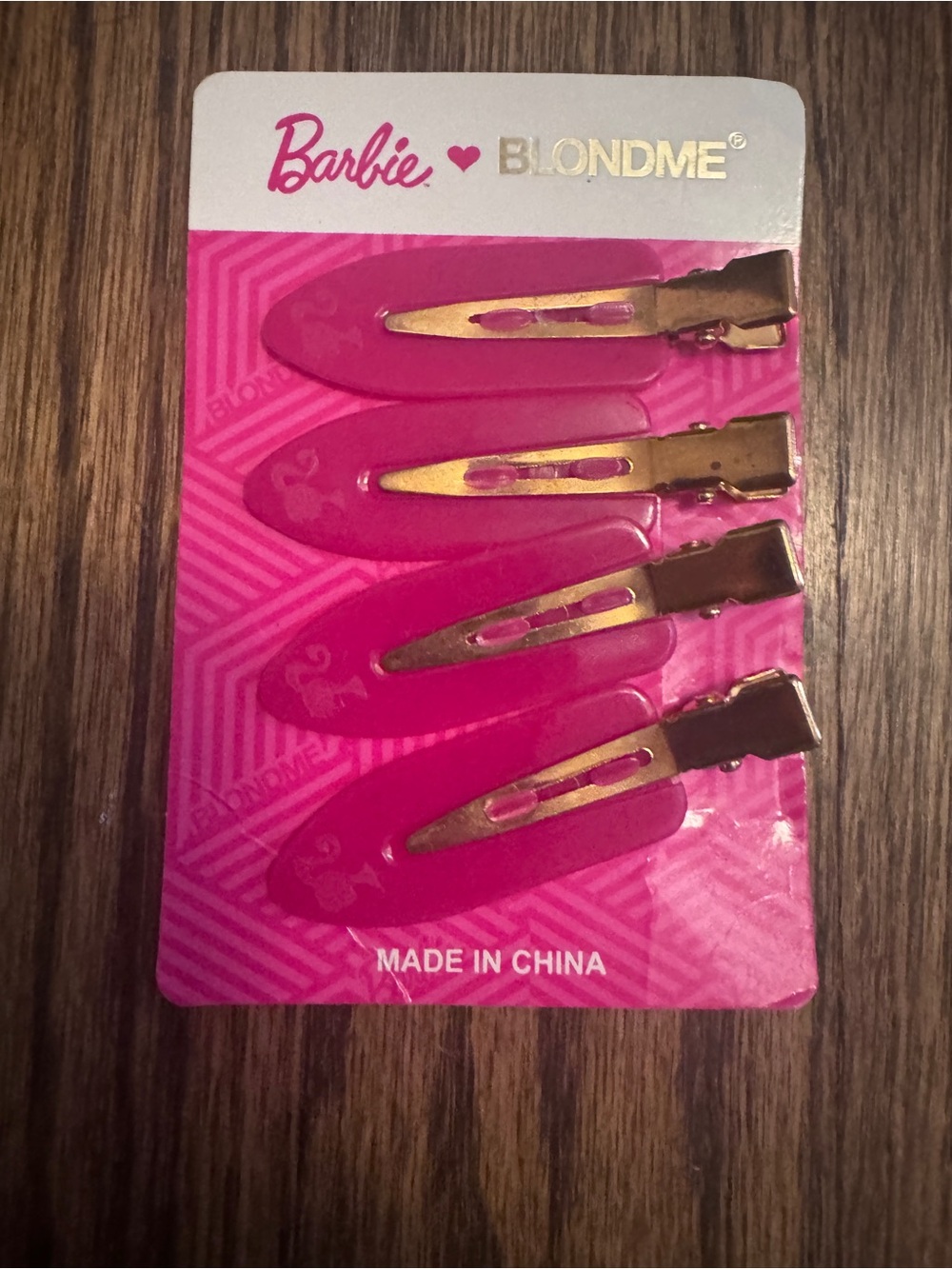 Pink Barbie Snap Hair Clips - Pack of 4